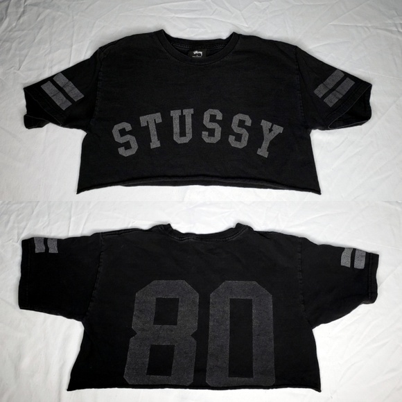 Stussy Tops - ‼SOLD‼ Vintage Stussy 80 Cropped Spell Out Black
